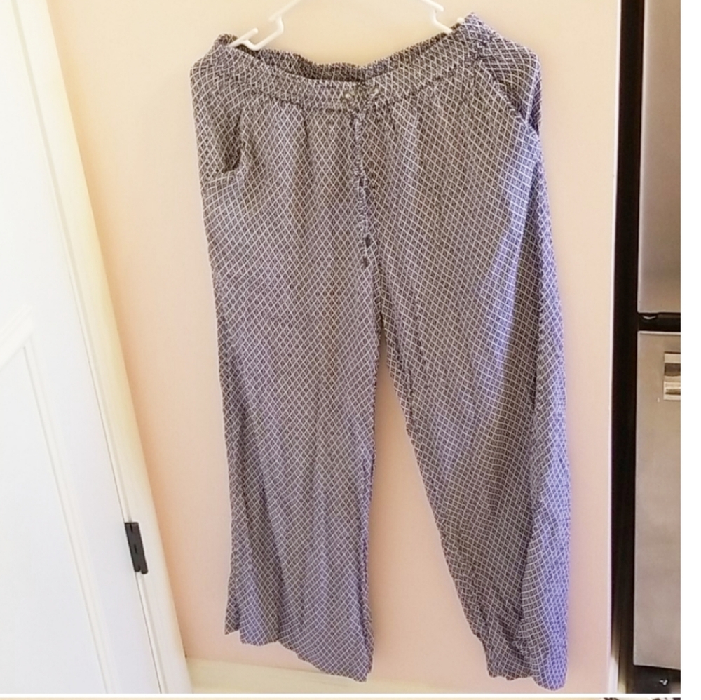 MICHAEL KORS navy print flowy pants